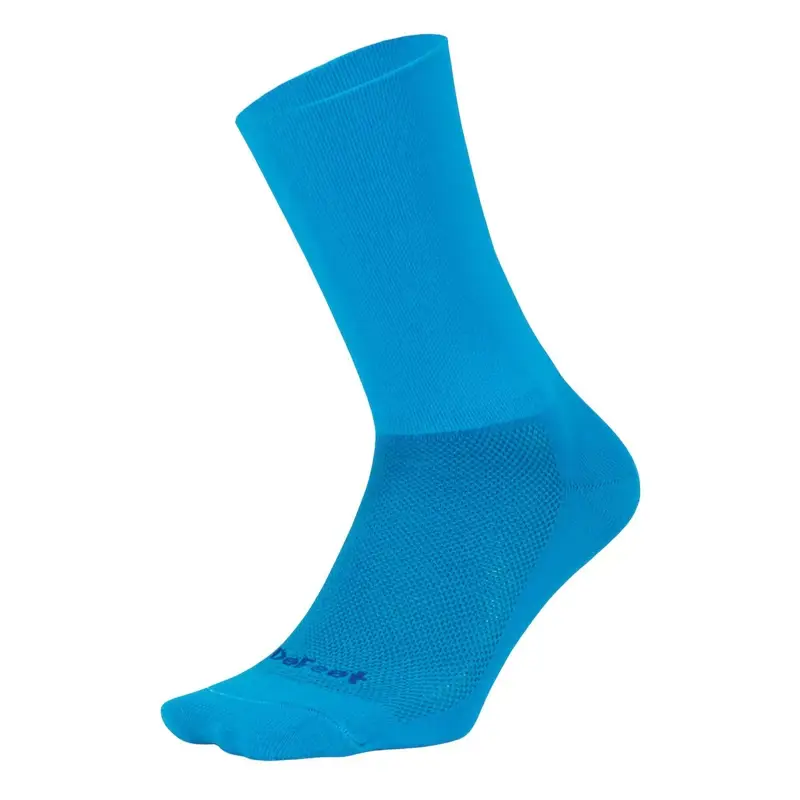 Balfes Bikes Defeet Aireator 6 inch D-Logo Double Cuff Socks in Blue | Free postage over £30, £10 off first order, price match & 0% finance.