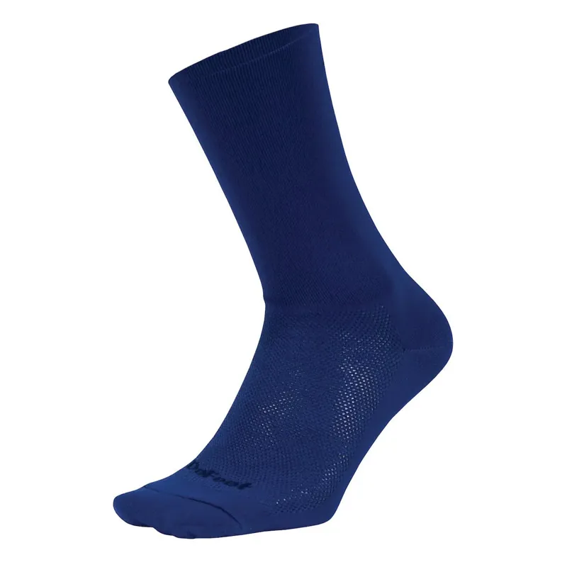 Defeet Aireator 6 inch D-Logo Double Cuff Socks in Light Navy