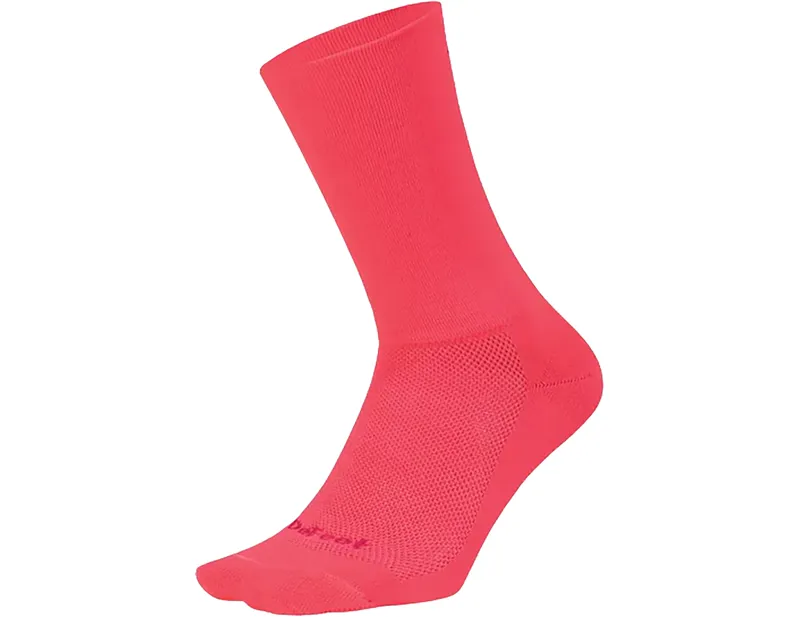 Defeet Aireator 6 inch D-Logo Double Cuff Socks in Hi-Vis Pink