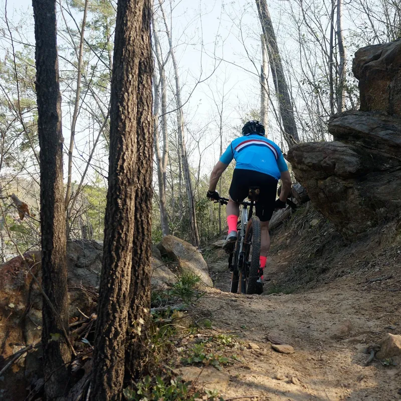 Defeet Aireator 6 inch D-Logo Double Cuff Socks in Hi-Vis Pink-3