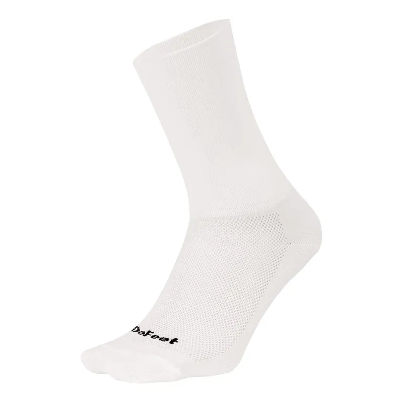 Defeet Aireator 6 inch D-Logo Double Cuff Socks in White-1