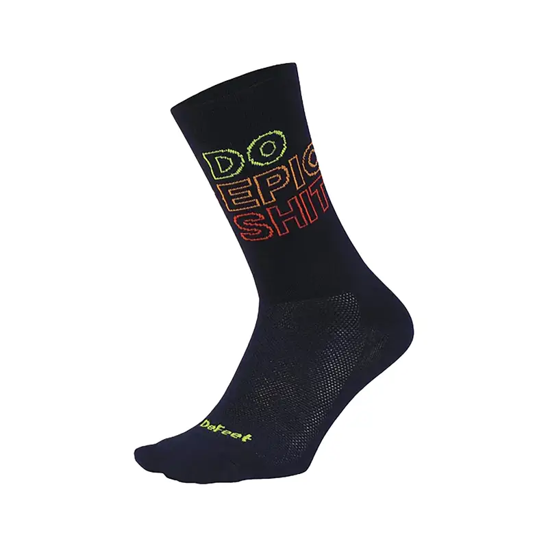 Balfes Bikes Defeet Aireator 6inch Do Epic Shit Double Cuff Socks in Black | Free postage over £30, £10 off first order, price match & 0% finance.