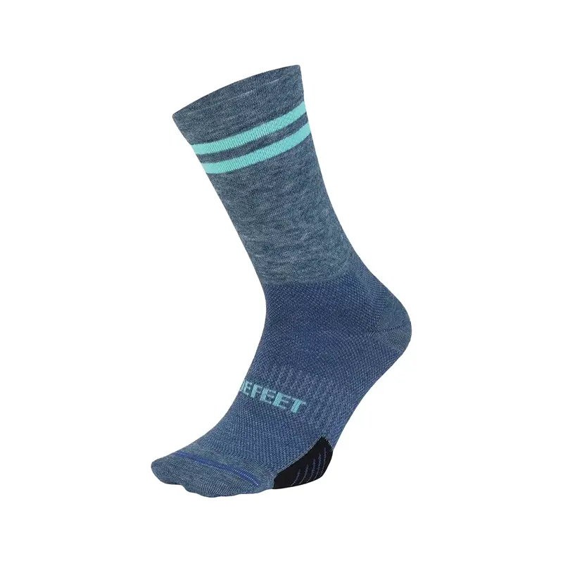 Balfes Bikes Defeet Cyclismo Wool Blend 6 inch Double Stripe Socks in Saphire/Neptune | Free postage over £30, £10 off first order, price match & 0% finance.