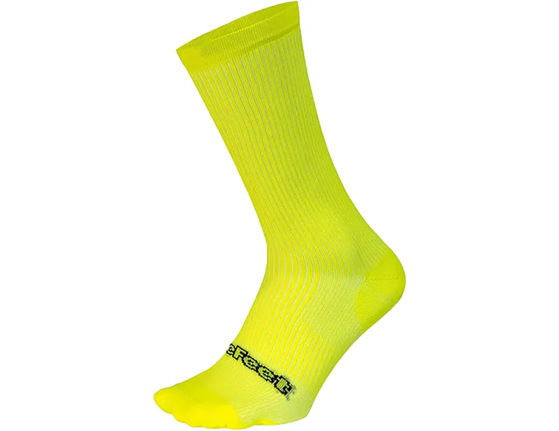 Defeet Evo Disruptor 8in Sock in Neon Yellow