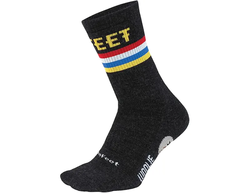 Defeet Woolie Boolie 6inch Podium Sock in Charcoal