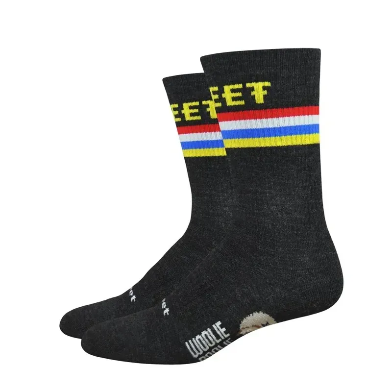 Defeet Woolie Boolie 6inch Podium Sock in Charcoal-1