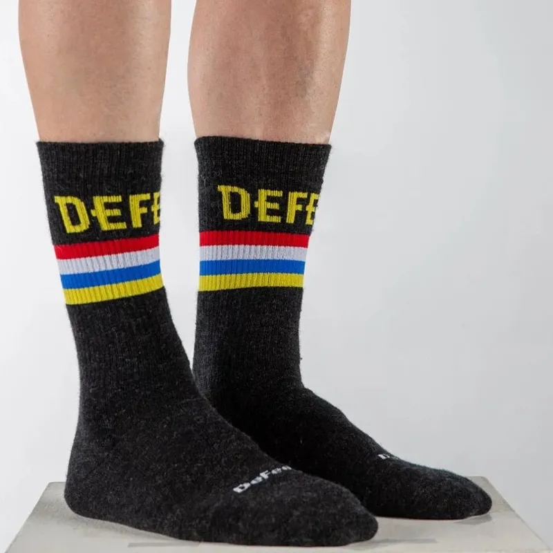 Defeet Woolie Boolie 6inch Podium Sock in Charcoal-2
