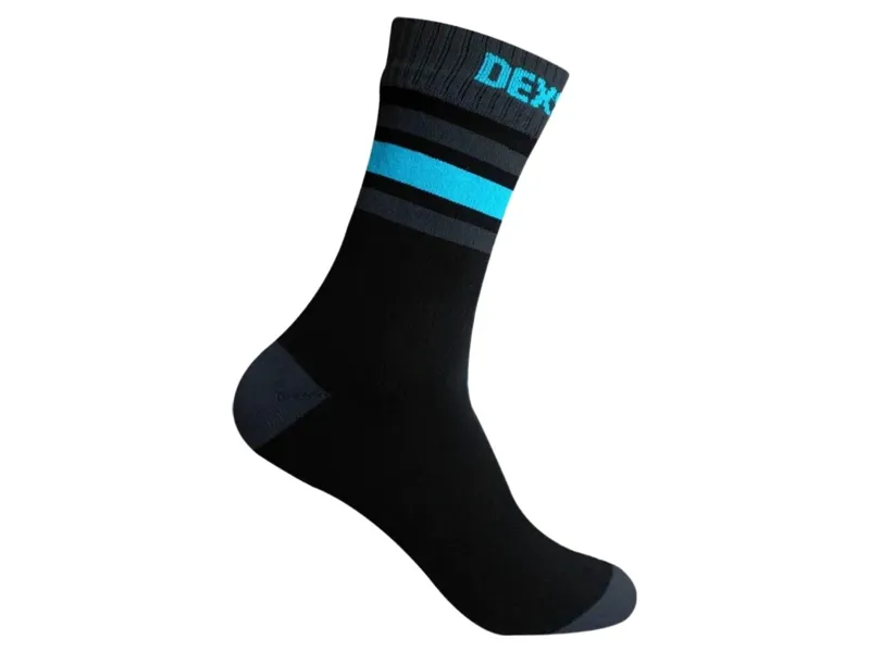 Dexshell Ultra Dri Waterproof Lightweight Sports Socks Small in Aqua Blue Stripe-1