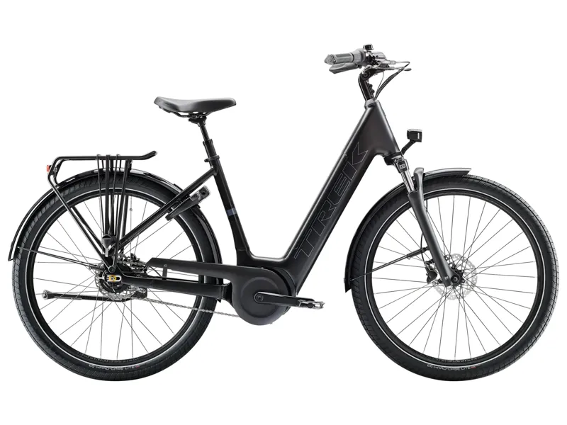 EX DISPLAY Trek District+ 4 Guard Lowstep 545Wh Electric Hybrid Bike Large 2026 in Trek Black Satin