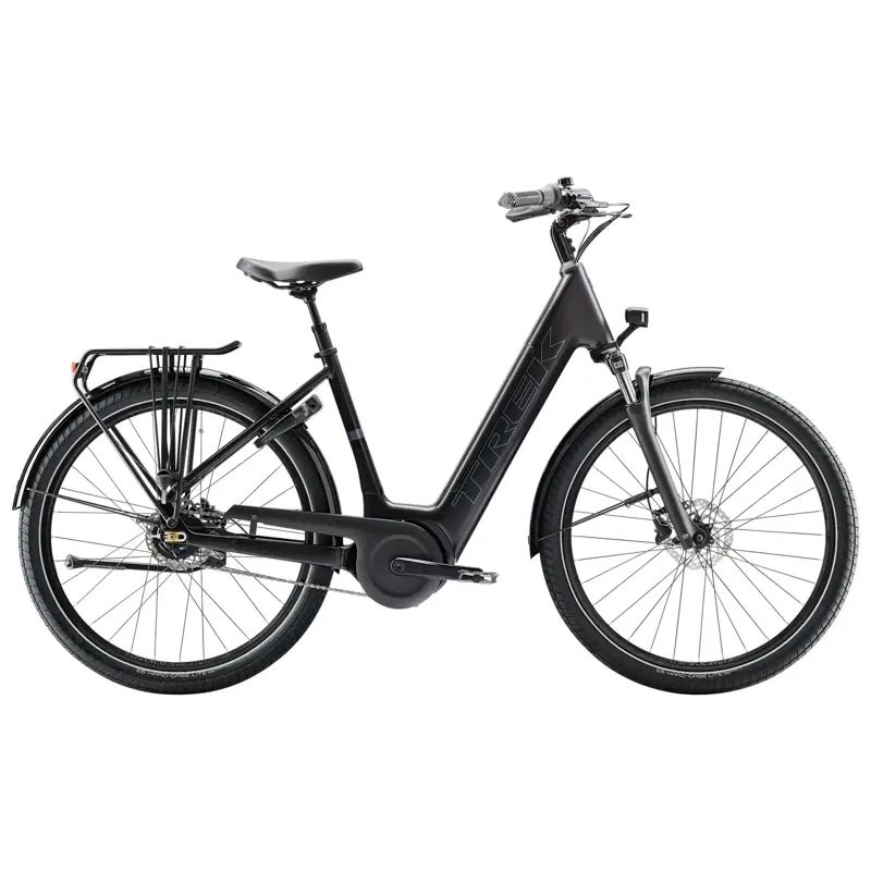 Balfes Bikes EX DISPLAY Trek District+ 4 Guard Lowstep 545Wh Electric Hybrid Bike Large 2026 in Trek Black Satin | Free postage over £30, £10 off first order, price match & 0% finance.