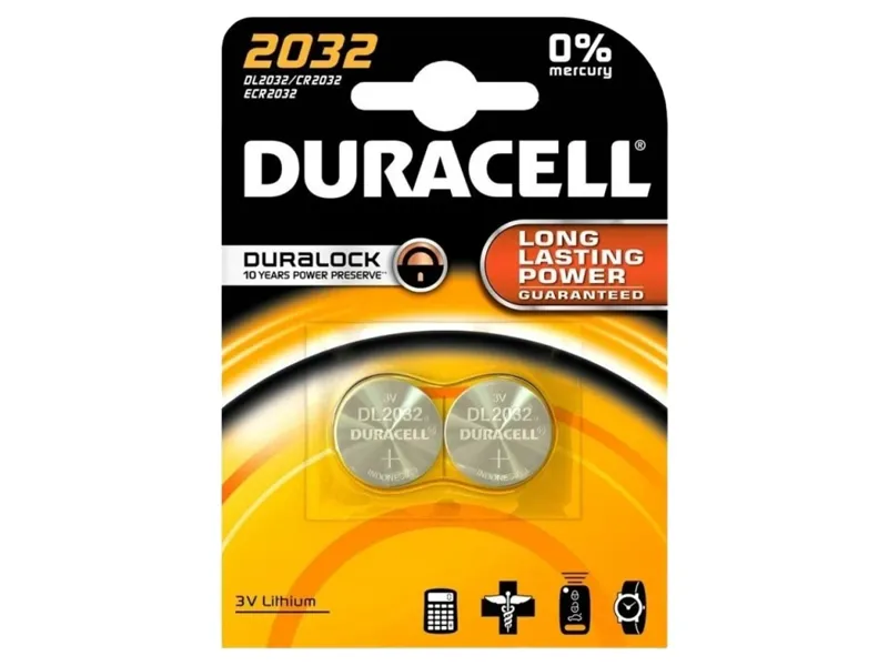 Duracell CR2032 Coin Cell Lithium Battery 2 Pack