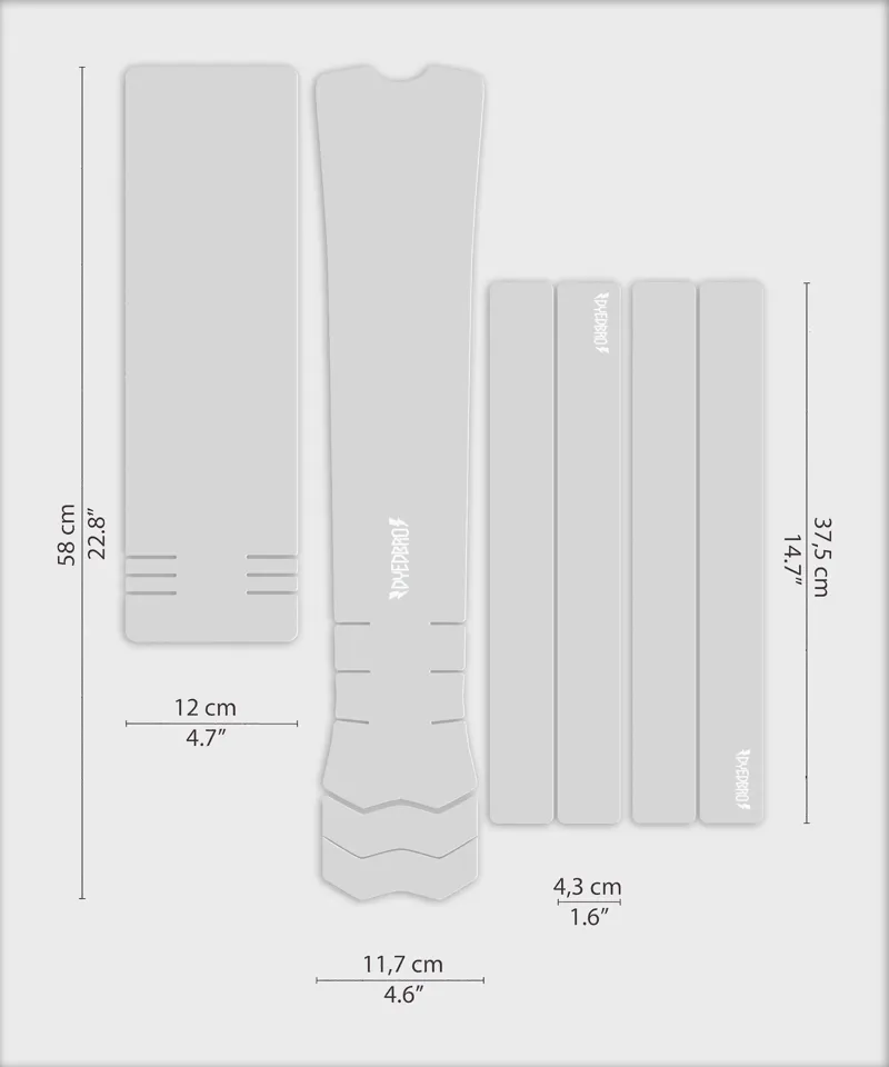 Dyedbro Clear Gloss e-Bike Frame Protection Kit in White