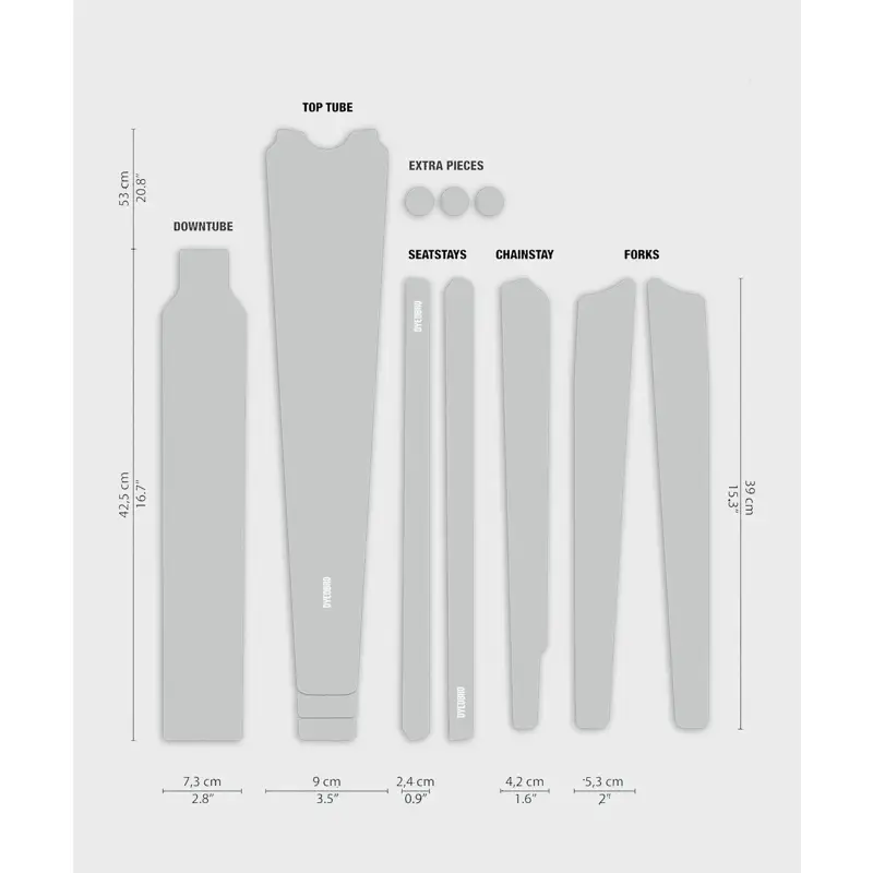 Balfes Bikes Dyedbro Clear Gloss Gravel Frame Protection Kit in White | Free postage over £30, £10 off first order, price match & 0% finance.