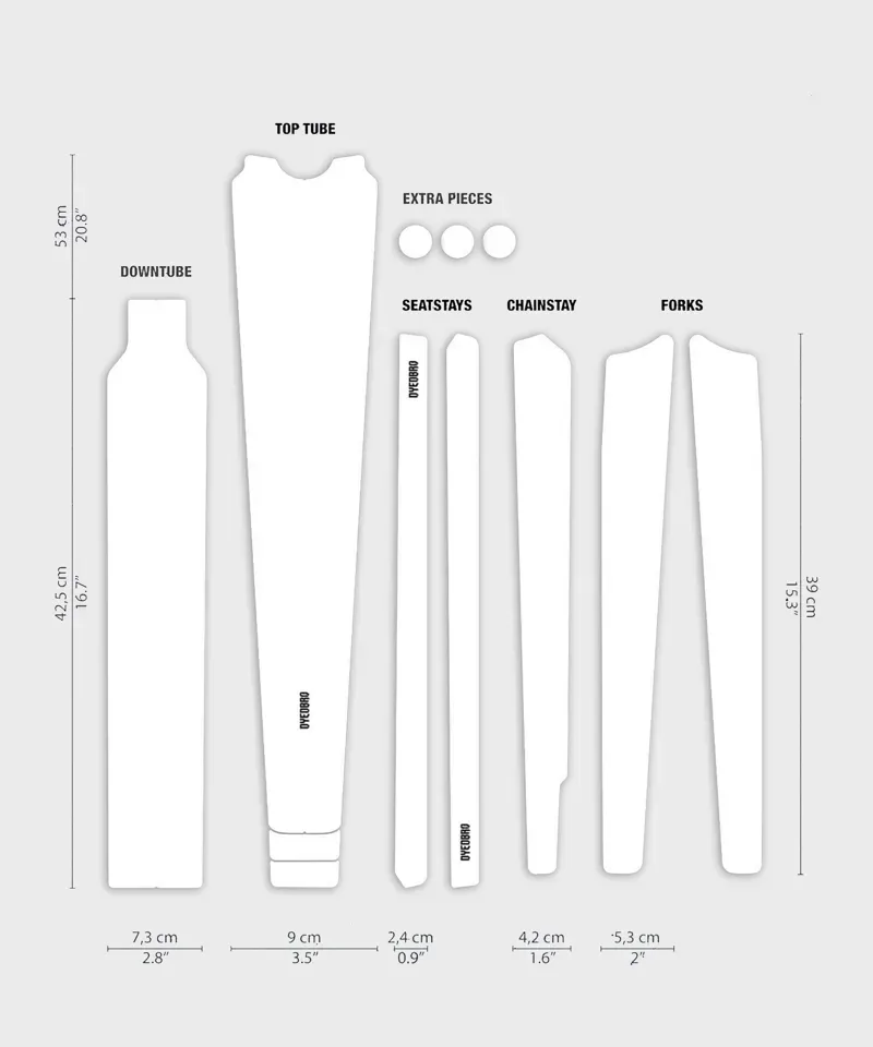 Dyedbro Clear Matt Gravel Frame Protection Kit in White