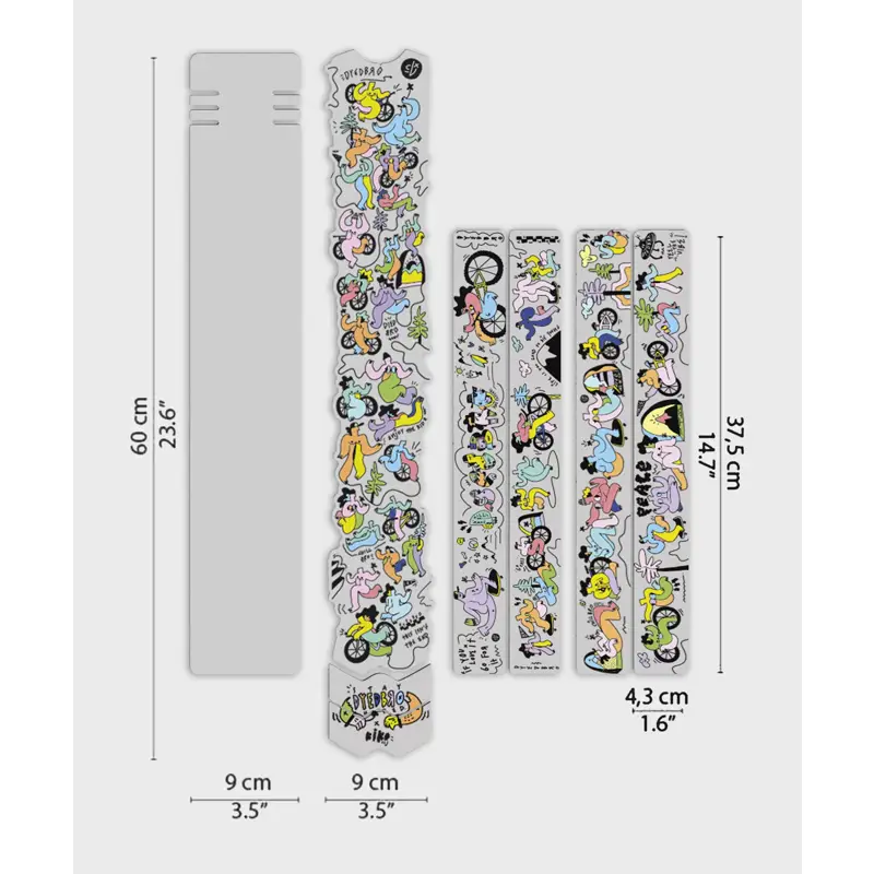 Balfes Bikes Dyedbro Kiko CLJ Artist Series Gloss MTB Frame Protection Kit in Multicolour | Free postage over £30, £10 off first order, price match & 0% finance.