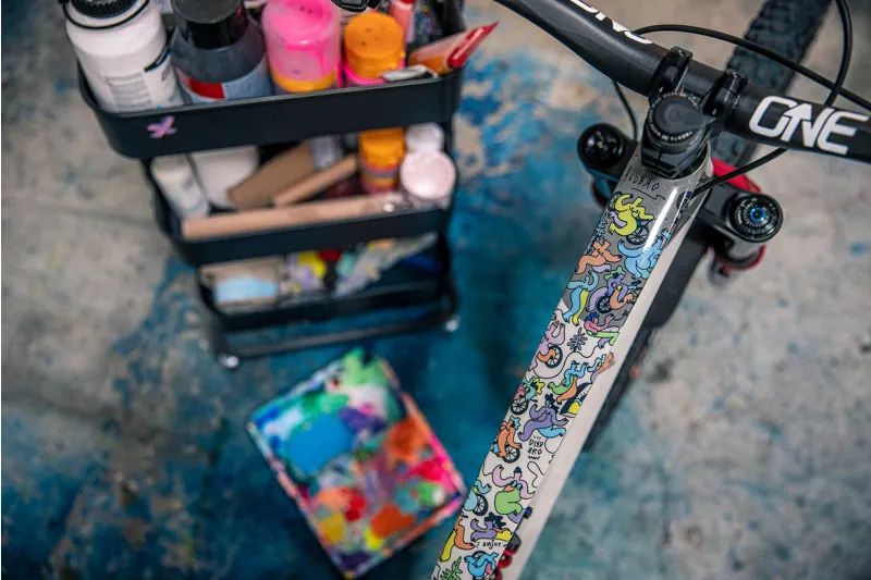 Dyedbro Kiko CLJ Artist Series Gloss MTB Frame Protection Kit in Multicolour-5