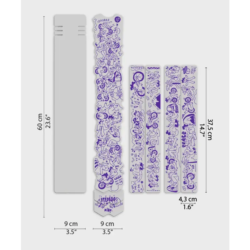 Balfes Bikes Dyedbro Kiko CLJ Artist Series Gloss MTB Frame Protection Kit in Purple | Free postage over £30, £10 off first order, price match & 0% finance.