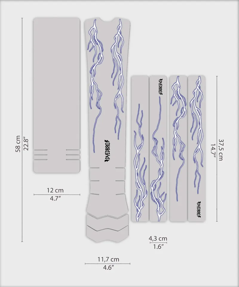 Dyedbro Lightning e-Bike Protection Kit in Blue