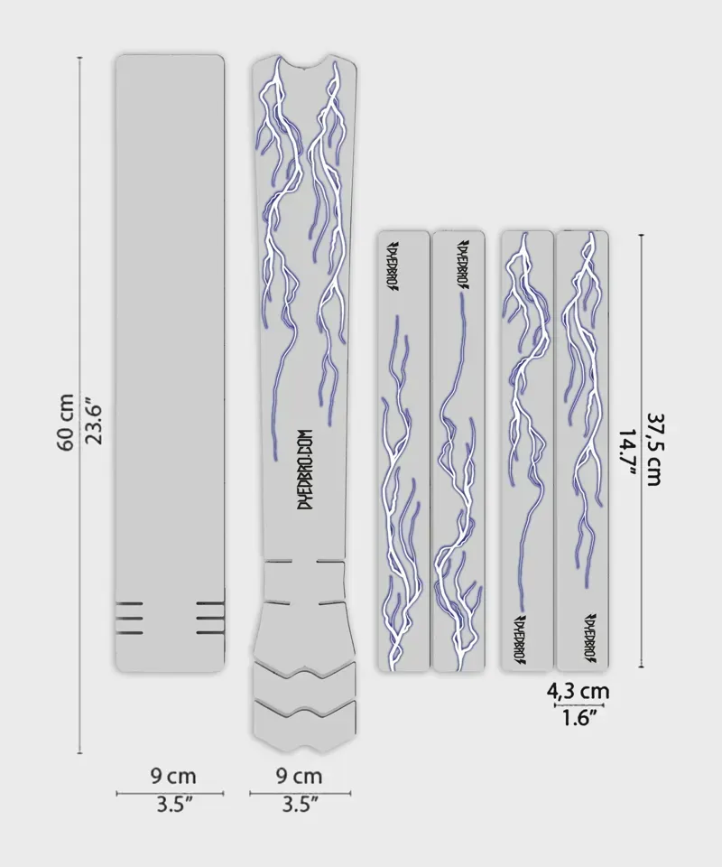 Balfes Bikes Dyedbro Lightning MTB Frame Protection Kit in Blue | Free postage over £30, £10 off first order, price match & 0% finance.