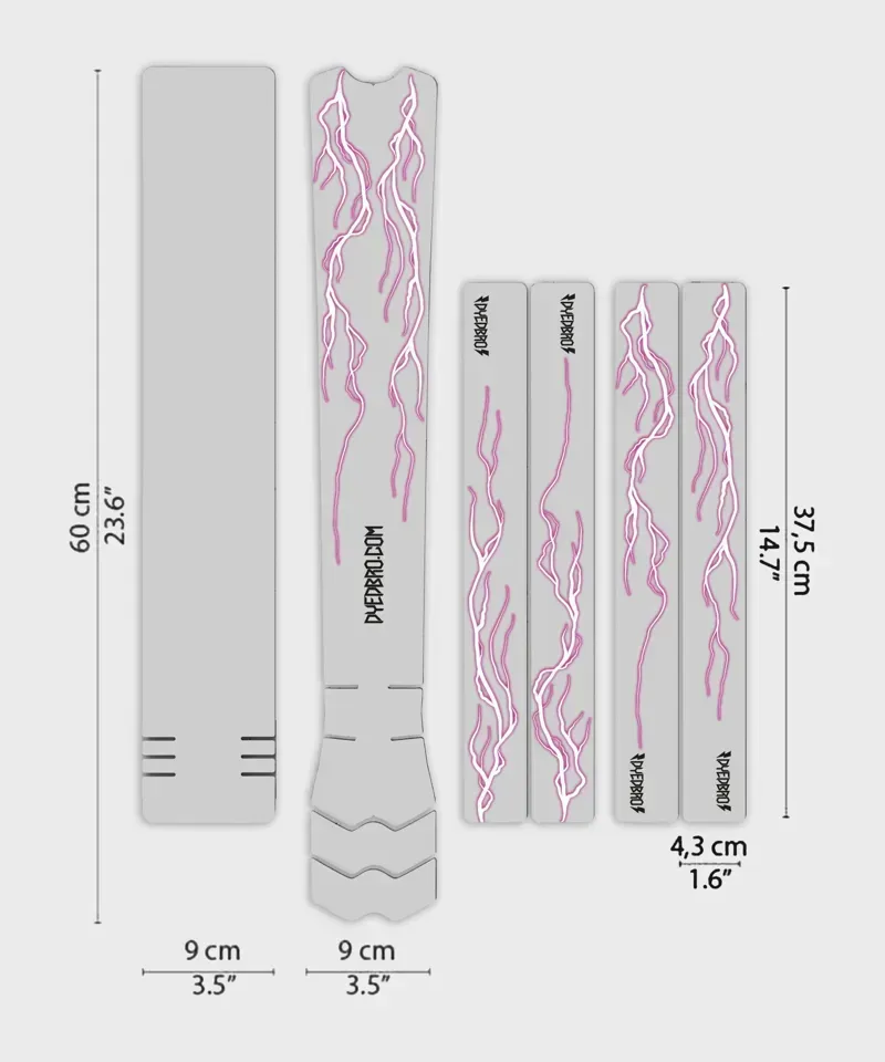 Balfes Bikes Dyedbro Lightning MTB Frame Protection Kit in Pink | Free postage over £30, £10 off first order, price match & 0% finance.