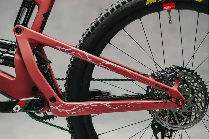 Dyedbro Lightning MTB Frame Protection Kit in Pink-2