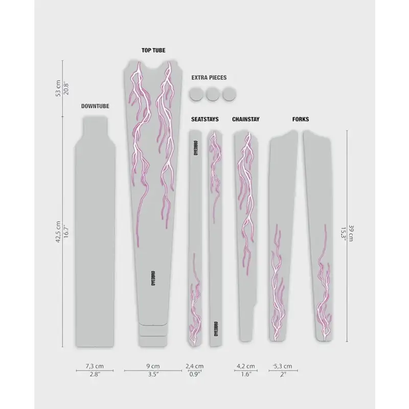 Balfes Bikes Dyedbro Lightning Gravel Frame Protection Kit in Pink | Free postage over £30, £10 off first order, price match & 0% finance.