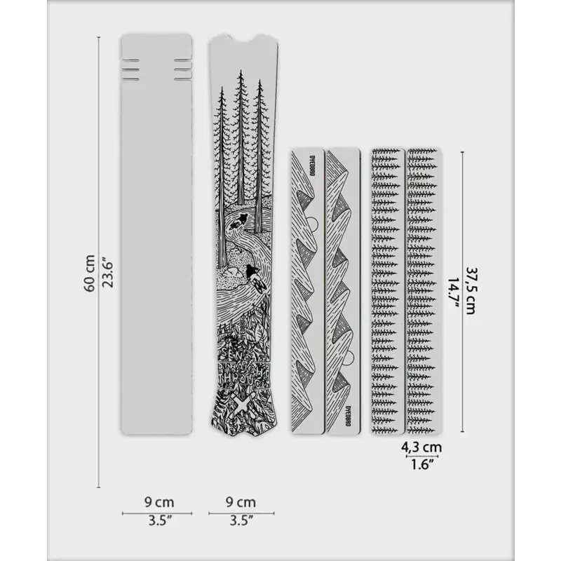 Balfes Bikes Dyedbro OS Illustration MTB Frame Protection Kit in Black Gloss | Free postage over £30, £10 off first order, price match & 0% finance.