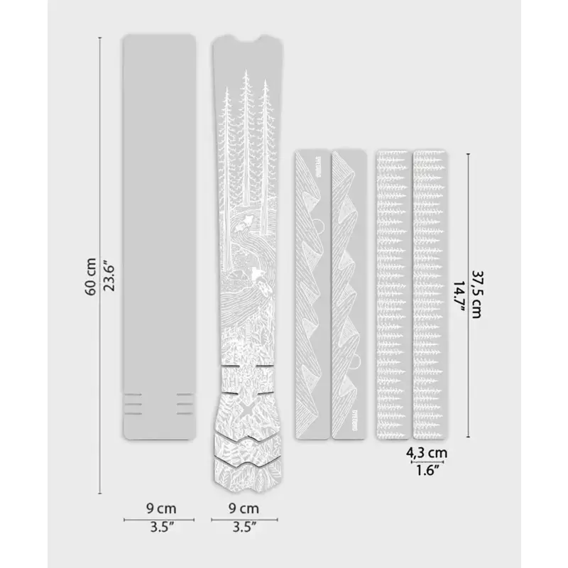 Balfes Bikes Dyedbro OS Illustration MTB Frame Protection Kit in White Gloss | Free postage over £30, £10 off first order, price match & 0% finance.