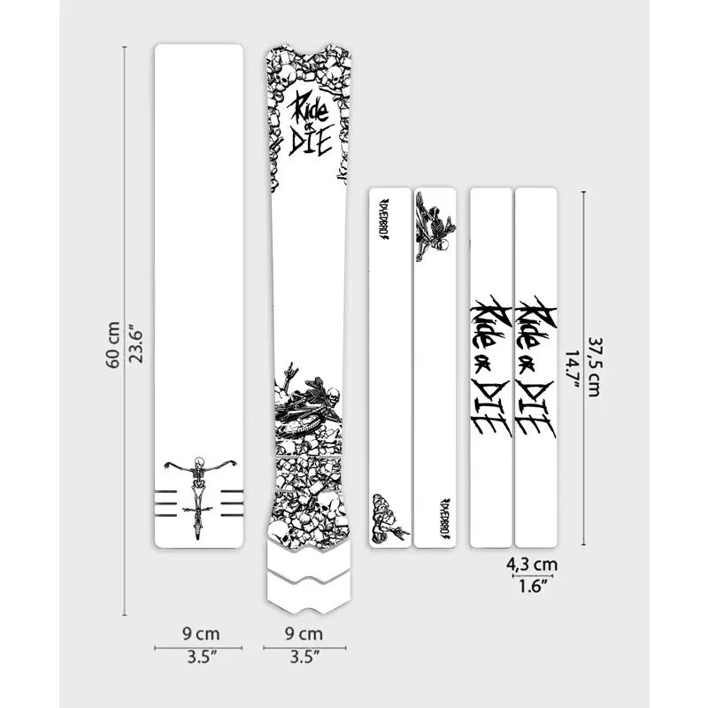 Balfes Bikes Dyedbro Ride or Die MTB Frame Protection Kit in Black | Free postage over £30, £10 off first order, price match & 0% finance.