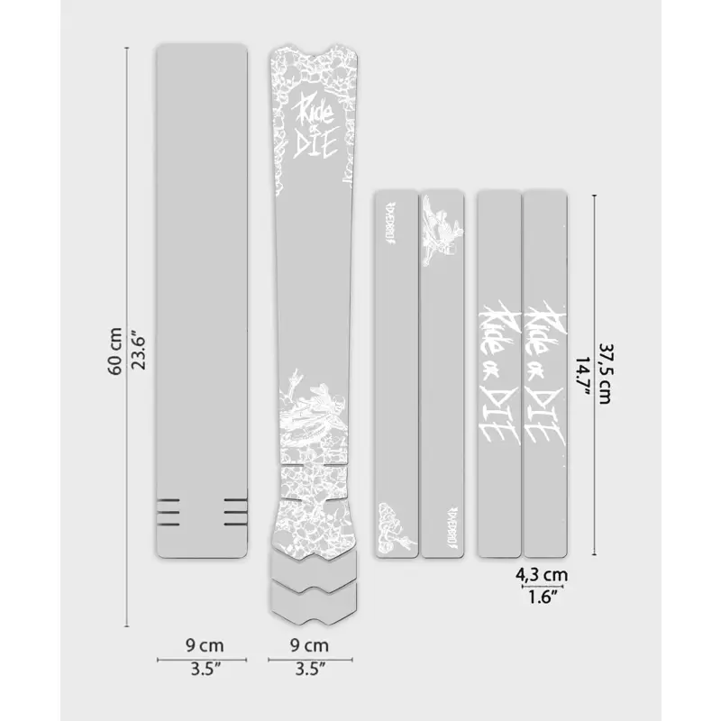 Balfes Bikes Dyedbro Ride or Die MTB Frame Protection Kit in White | Free postage over £30, £10 off first order, price match & 0% finance.