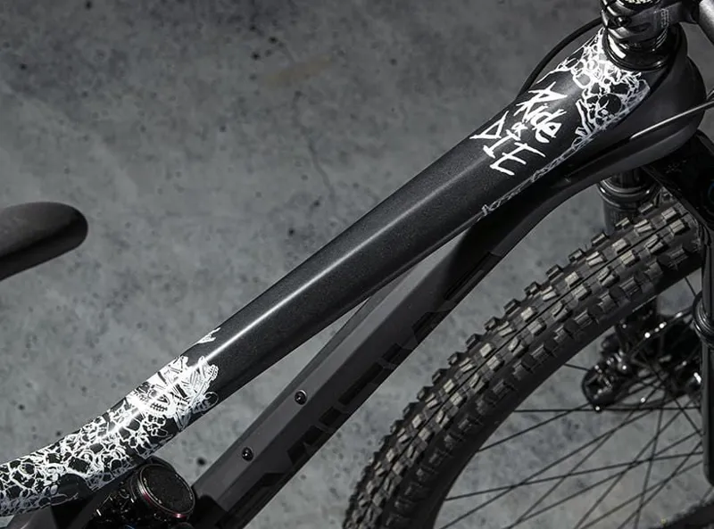 Dyedbro Ride or Die MTB Frame Protection Kit in White-3