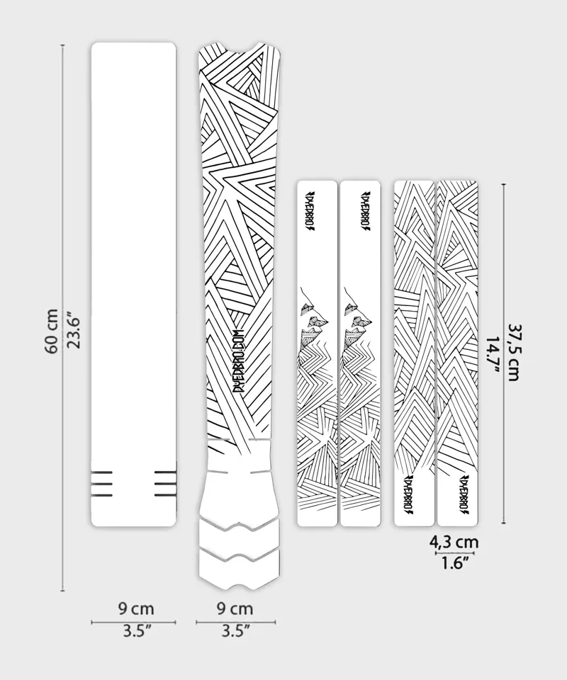 Dyedbro Stay Free MTB Frame Protection Kit in Black