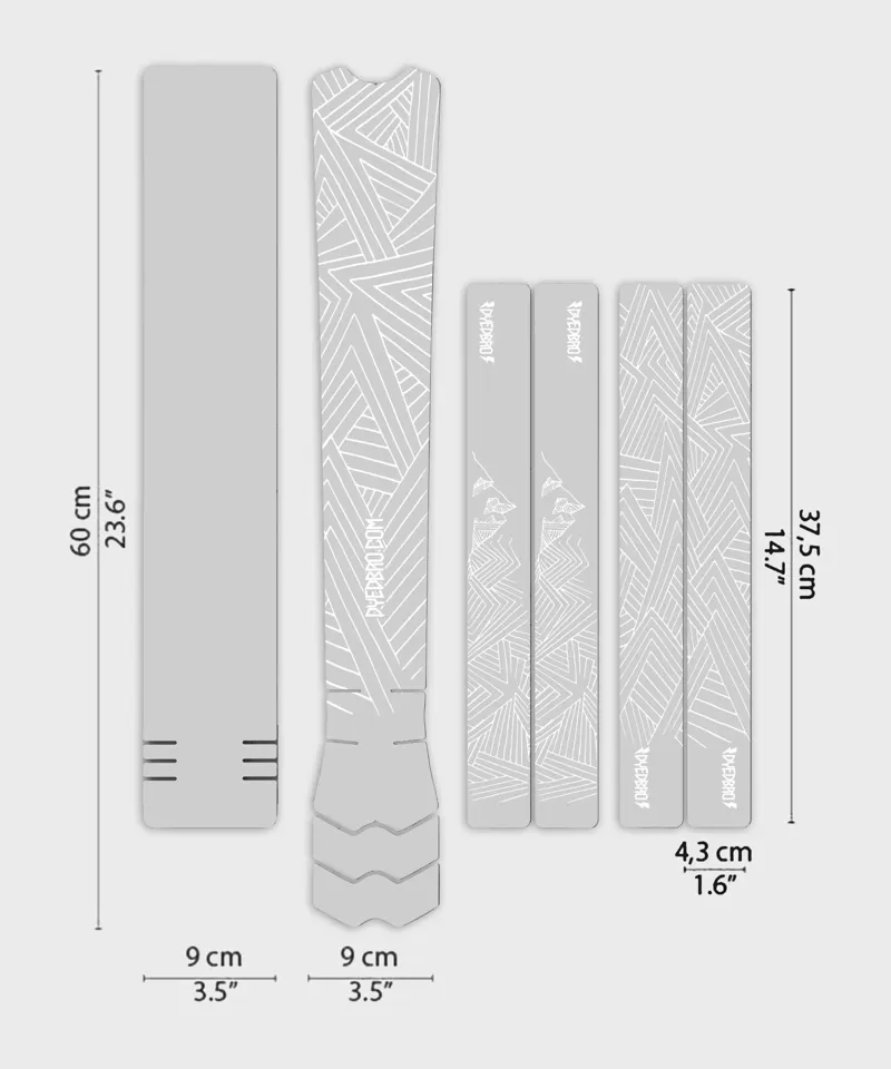 Dyedbro Stay Free MTB Frame Protection Kit in White