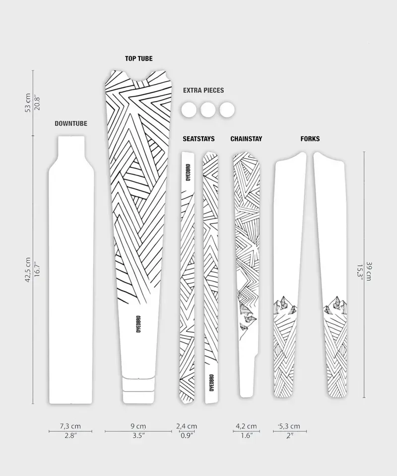 Dyedbro Stay Free Gravel Frame Protection Kit in Black