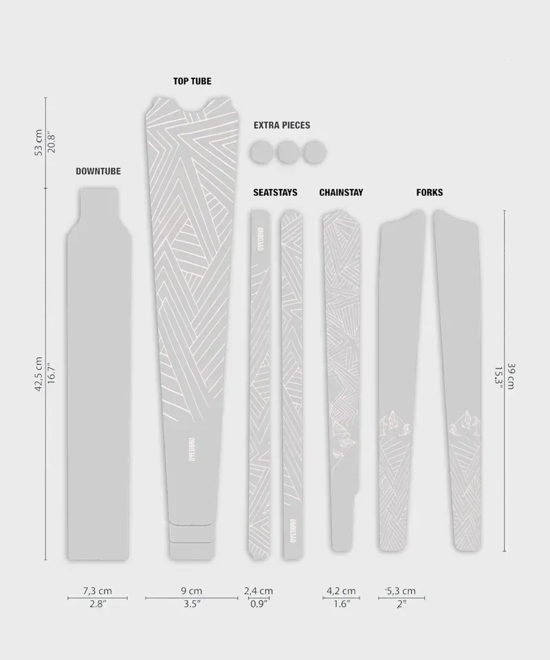 Dyedbro Stay Free Gravel Frame Protection Kit in White