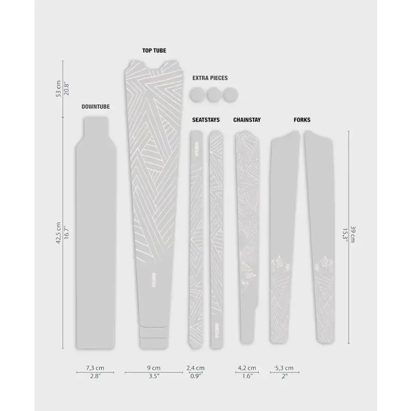 Balfes Bikes Dyedbro Stay Free Gravel Frame Protection Kit in White | Free postage over £30, £10 off first order, price match & 0% finance.