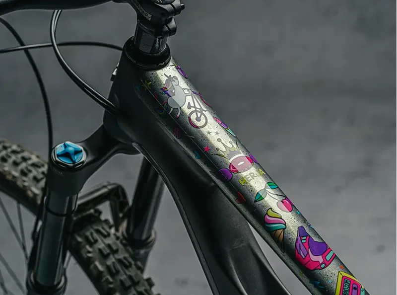 Dyedbro Clear MTB Frame Protection Kit in Unicorn Glitter-1