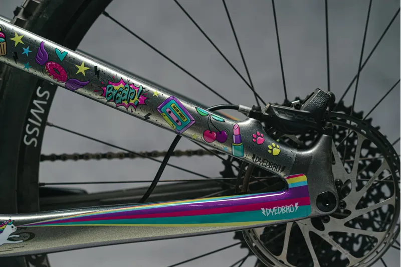 Dyedbro Clear MTB Frame Protection Kit in Unicorn Glitter-3
