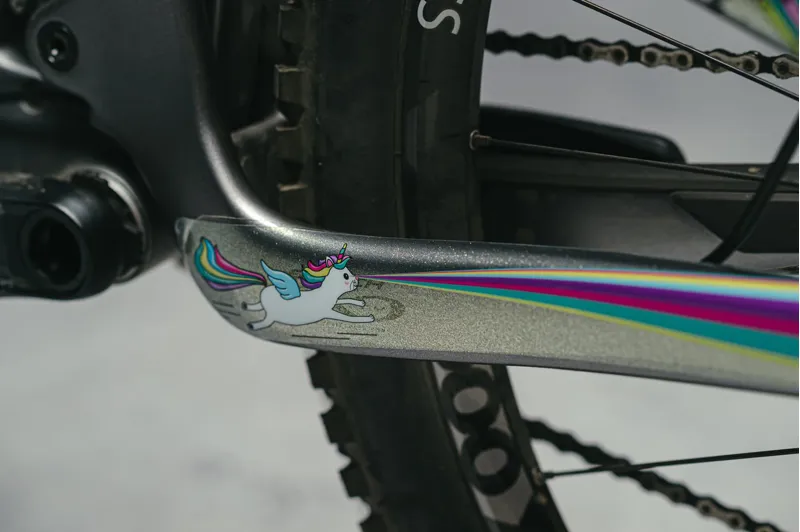 Dyedbro Clear MTB Frame Protection Kit in Unicorn Glitter-4
