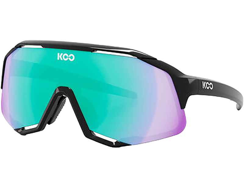 Koo Demos Sunglasses in Black/Green Mirror