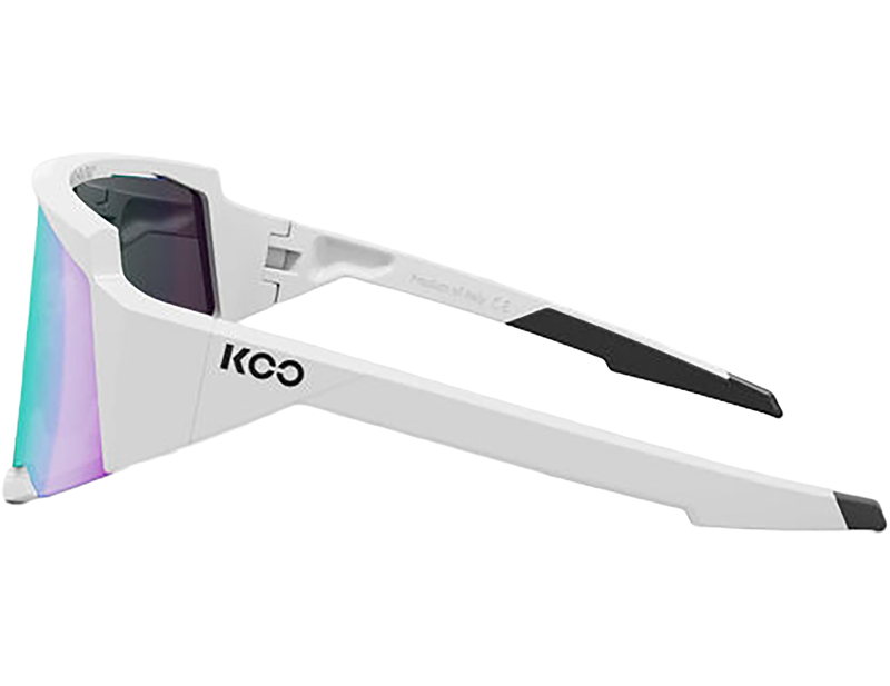 Koo Spectro Sunglasses in White/Green Mirror-2