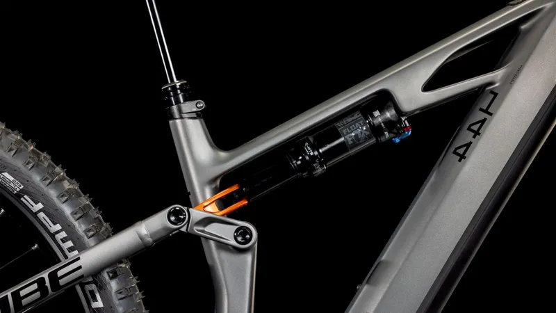 Cube Stereo Hybrid One44 HPC SLX 800 Electric Full Suspension Mountain Bike 2025 in Slabgrey/Orange-2