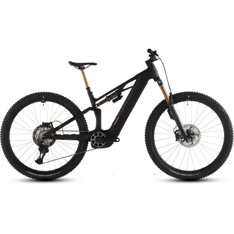 Balfes Bikes Cube Stereo Hybrid one44 HPC AT 800 Electric Full Suspension Mountain Bike 2026 in Carbon/Gold | Free postage over £30, £10 off first order, price match & 0% finance.