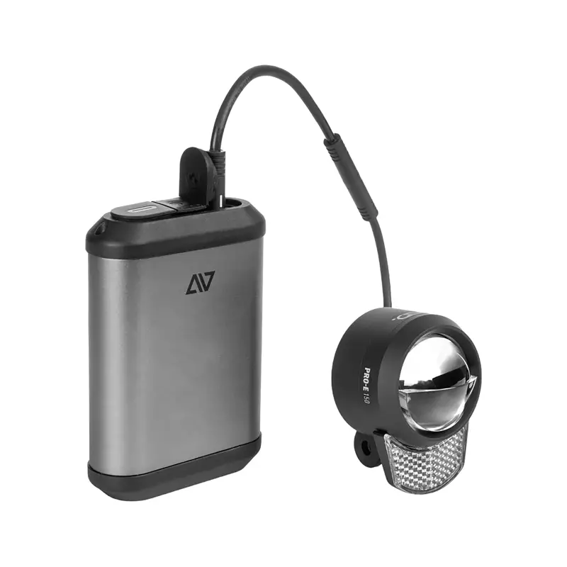 Balfes Bikes Acid Front Light Pro-E 150 with Powerbank in Black/Grey | Free postage over £30, £10 off first order, price match & 0% finance.