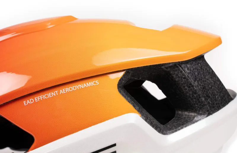 CUBE HERON HELMET IN WHITE/ORANGE-3