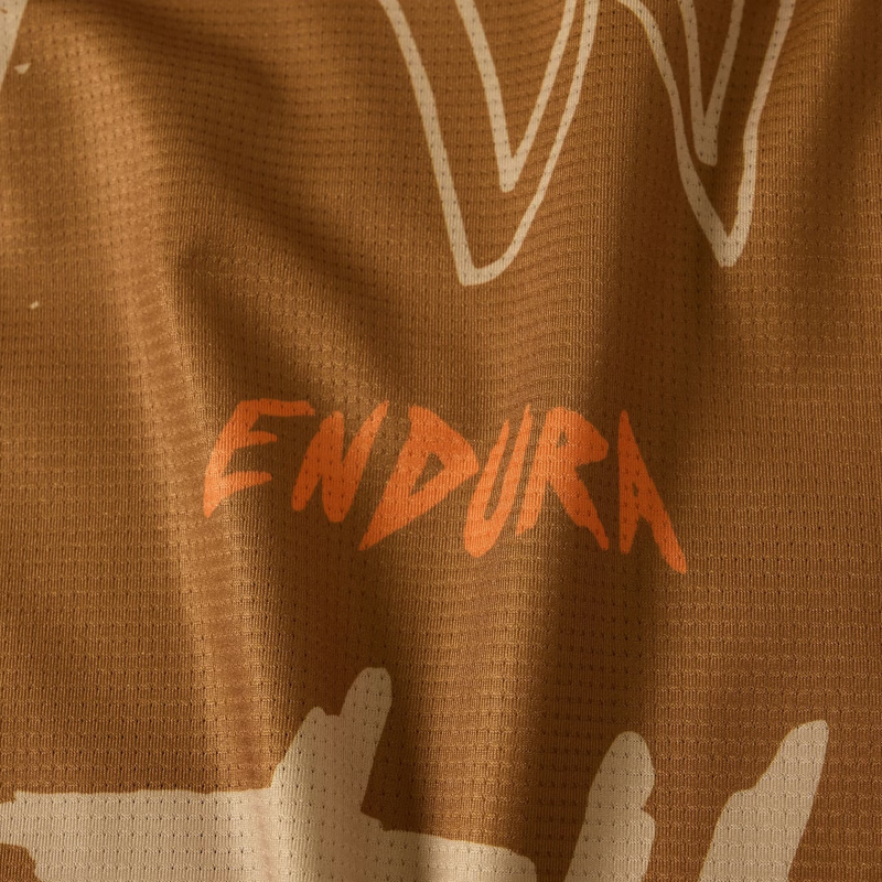 Endura Singletrack Short Sleeve Print Trail Jersey in Brown-2
