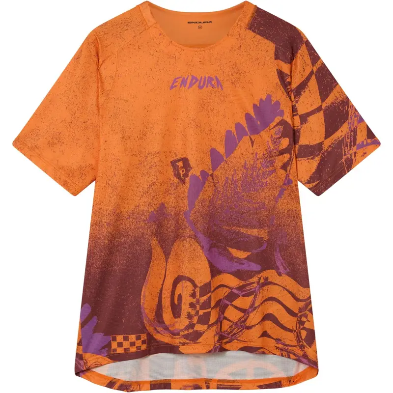 Balfes Bikes Endura Singletrack Short Sleeve Print Trail Jersey in Orange | Free postage over £30, £10 off first order, price match & 0% finance.