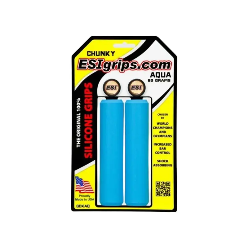 Balfes Bikes Esi ESI Grips MTB Chunky in Aqua | Free postage over £30, £10 off first order, price match & 0% finance.