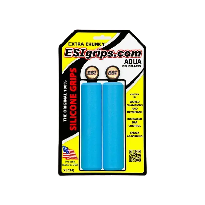 Balfes Bikes Esi ESI Grips MTB Extra Chunky in Aqua | Free postage over £30, £10 off first order, price match & 0% finance.