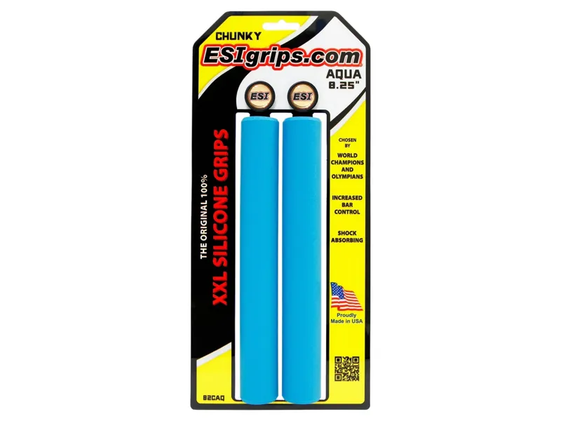 ESI Grips XXL 8.35 Chunky Silicone Handlebar Grips 203mm in Aqua